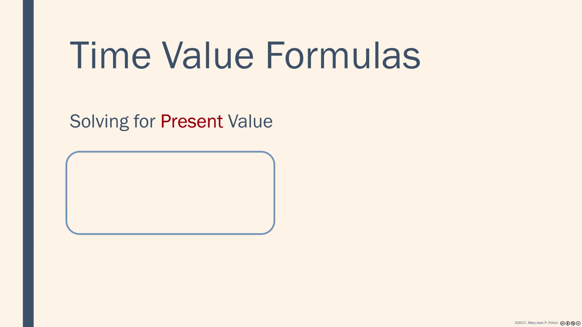 Time Value Formulas